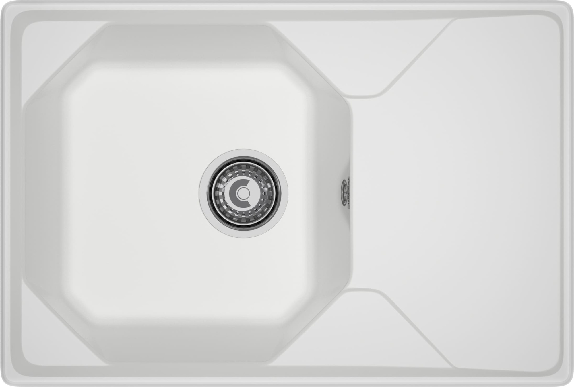 GRANFEST Мойка композит UNIQUE, GF-U-740L, чаш+кр 740*500, иней