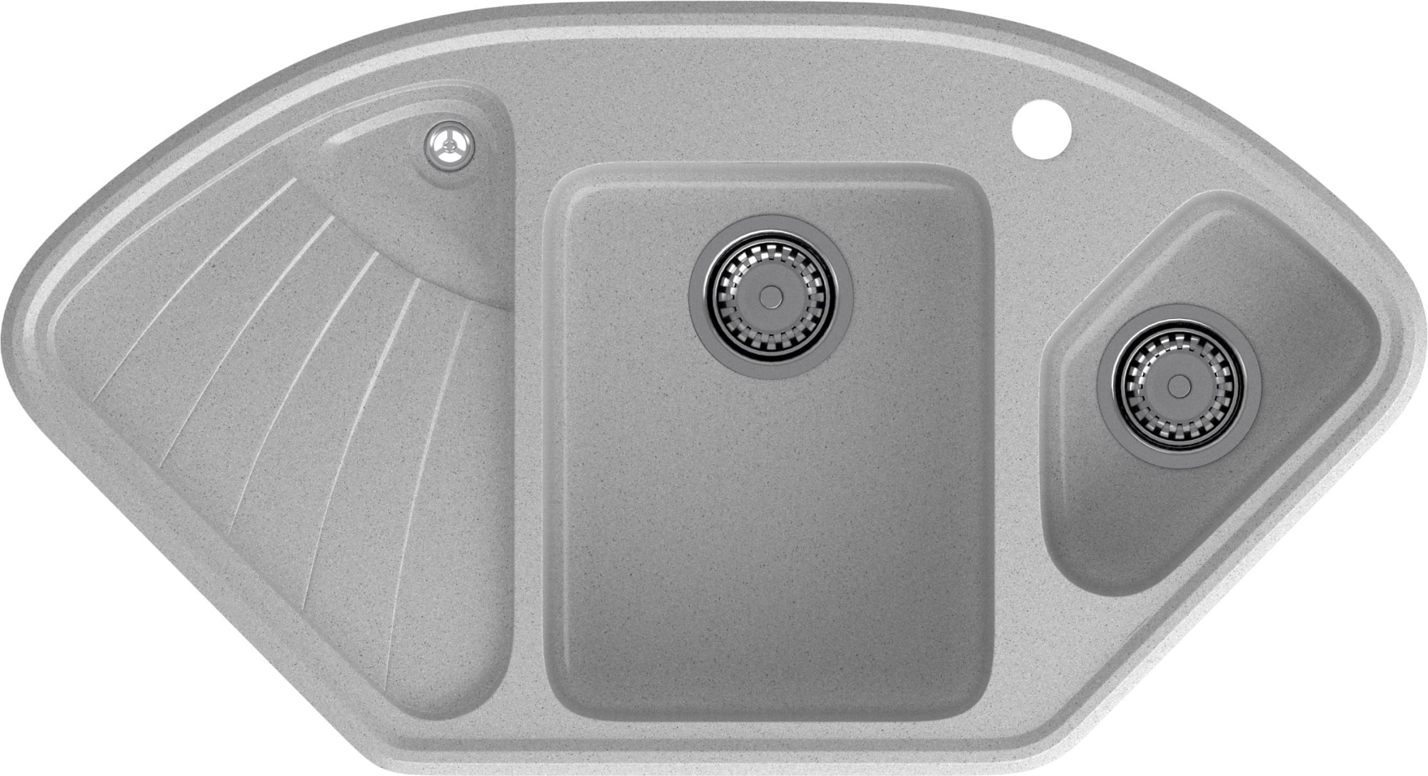 GRANFEST Мойка композит CORNER  GF-C--1040E угловая 1039*560мм  серый арт.GF-