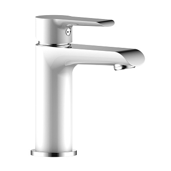 W35 Смеситель для раковины, монолит.излив 145мм, р/ОД, хром/белый, ROS, W35-12