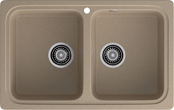 GRANFEST Мойка композит STANDART GF-S--780K  2 чаши 780*510 мм  песочный арт.GF-