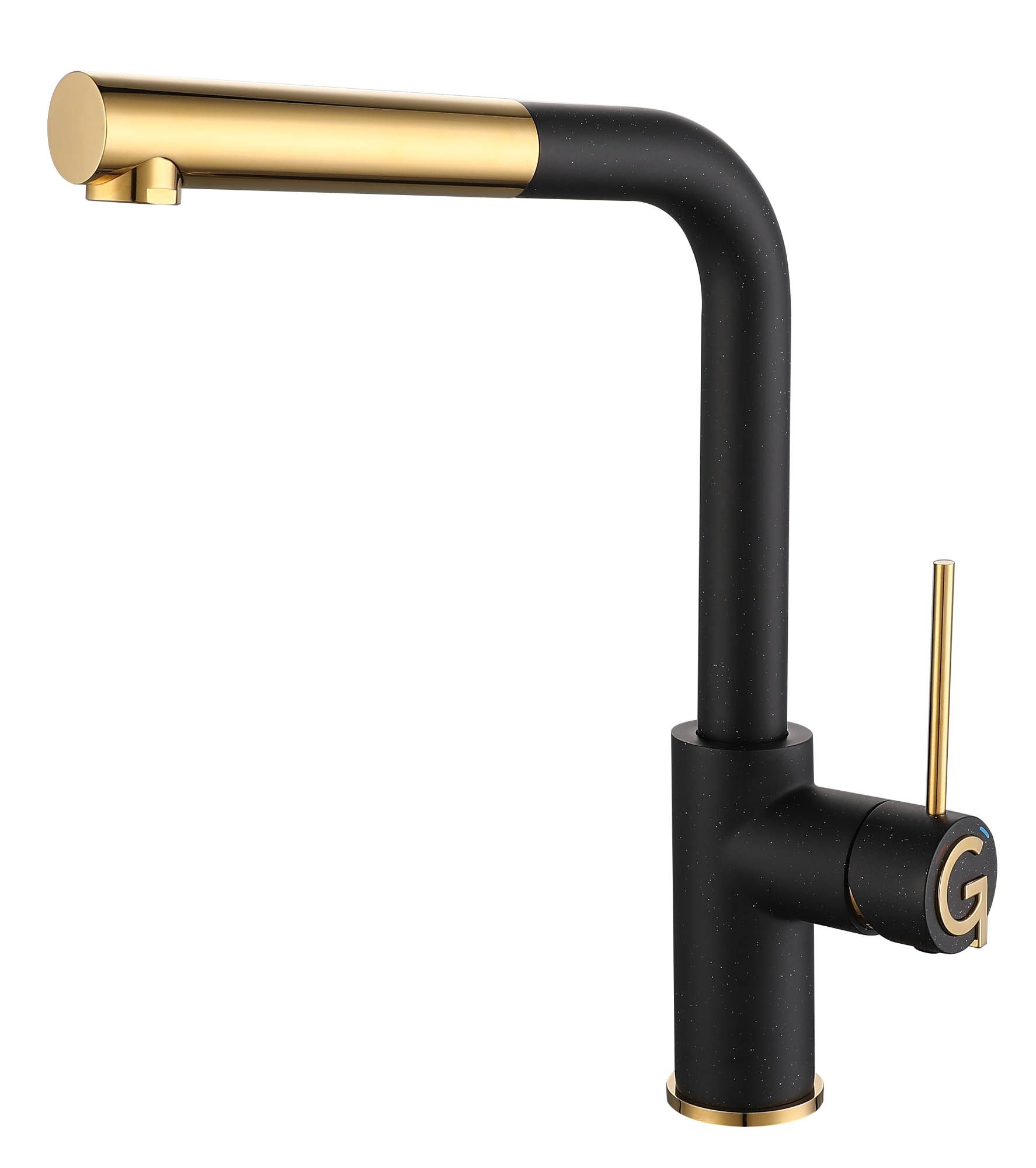 Смеситель для кухни RIVELATO Albano с выдвижной лейкой черный золото (1573503 nero oro)