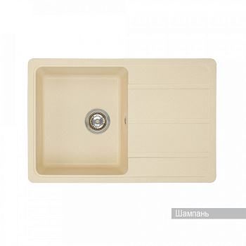 Мойка для кухни Аманда 780x510x211 мм, прямоуг. с крылом, шампань