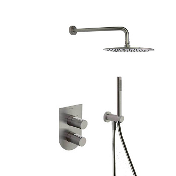 Встраиваемая душевая система с тропическим душем и душевым комплектом TZAR K3415021NC никель браширо