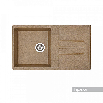 Мойка для кухни  Верона 855x500x210 мм, прямоуг. с крылом, терракот