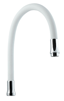 Излив гибкий из силикона,с аэратором, цвет белый., СЛАВЕН, 098