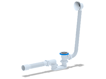 Сифон для ванны АНИ Пласт EC055 1 1/2 дюйма 40 клик-клак с переливом и гибкой трубой 40х50