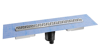 Желоб водосток В1 ANTIK 700, хром глянец, S-сифон D50/105 H50 вертикальный, BERGES