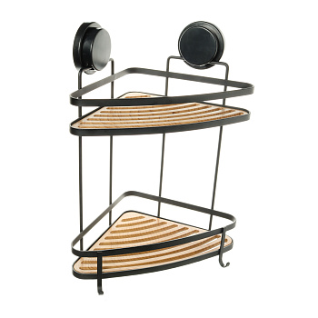 Полка угловая двухэтажная черная FIXSEN Magic (FX-920B-2)