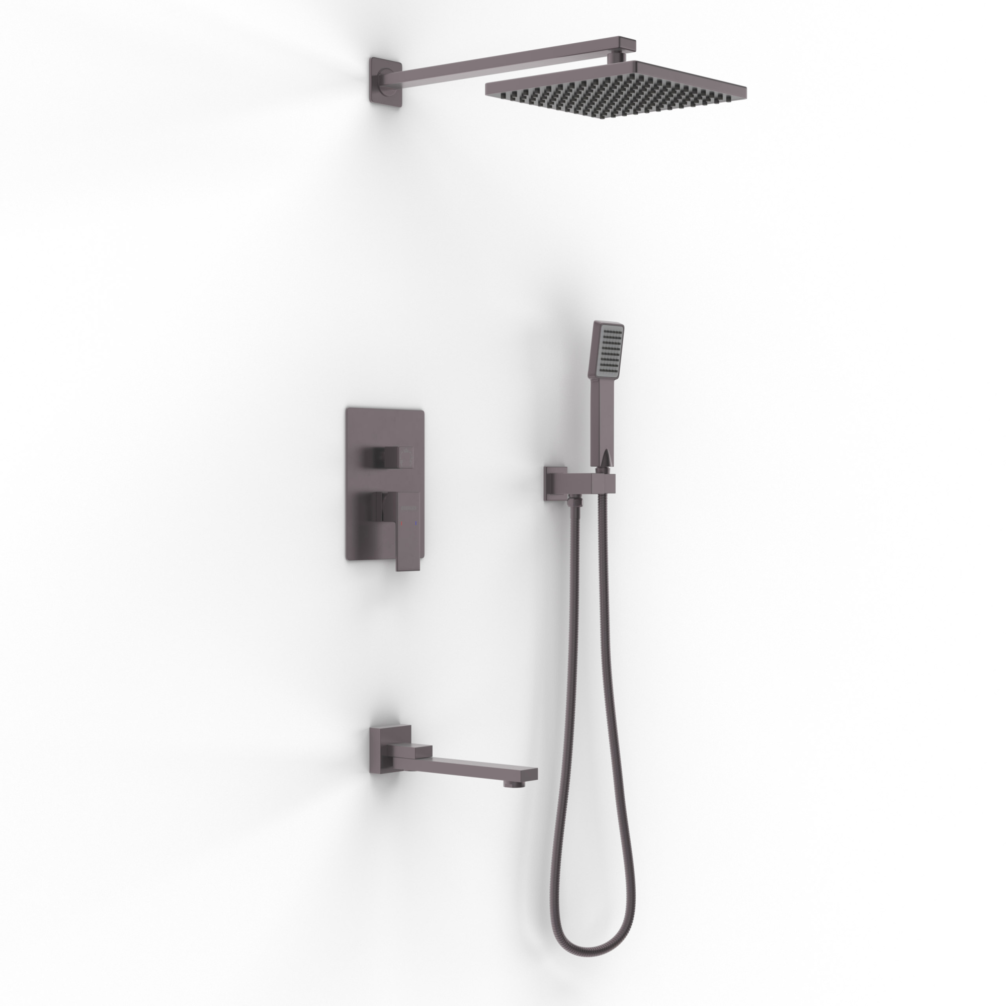 Душевой комплект NARDIS 3S, поворотный излив, оружейная сталь, BERGES