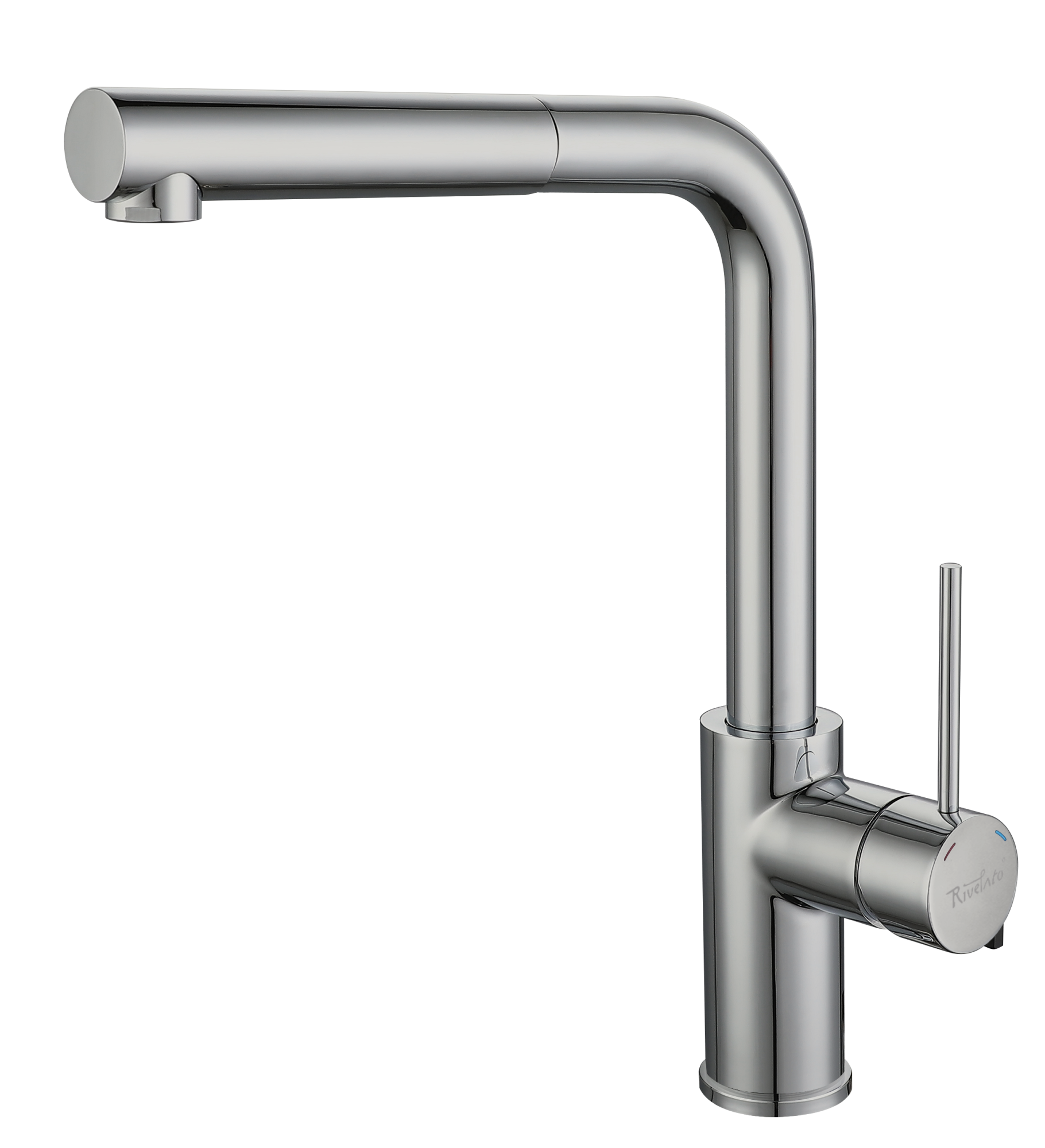 Смеситель для кухни RIVELATO Albano с выдвижной лейкой нержавеющая сталь (1573503 BS)