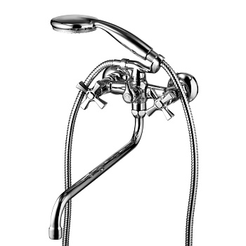 Benefit Смеситель для ванны, круг.пов.излив 350мм держ.на теле лейка, р/ДВ, хром, LM, LM2551C