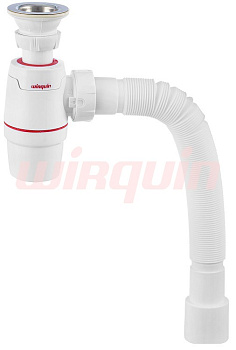 Сифон, WIRQUIN NEO с выпуском 1½  х 40 мм и гофротрубой L800 мм, 40 х 40/50 мм , WIRQUIN