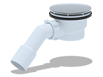 Cифон для душевого поддона 1 1/2*90 h65 с переходной трубой 45 40*50(вальцовка), ANI PLAST