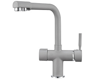 2088, АЛЮМИНИУМ Смеситель для кухни однорыч., с подкл. для питьевой воды, GRANULA