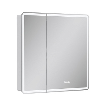 Зеркальный шкаф EQUIL Nice LED 80 с часами белый