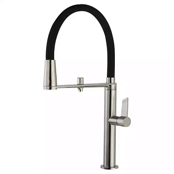 Cмеситель высокий для кухни однорычажный с гибким поворотным изливом и подключением питьевой воды 89