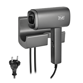 Фен для волос настенный PUFF-1601Gr серый матовый, 1,6 кВт (1405.011)