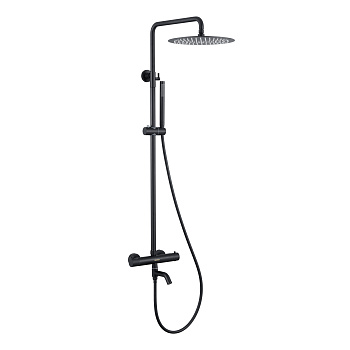 Душевая стойка KALISTO 3R с термостатом, черный матовый, BERGES