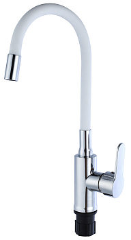 Смеситель для кухни TSARSBERG TSB-732-WH03 белый  гибкий излив тип См-МОЦБА