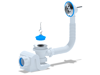 Сифон для ванны АНИ Пласт Бриг E650 1 1/2 дюйма с переливом