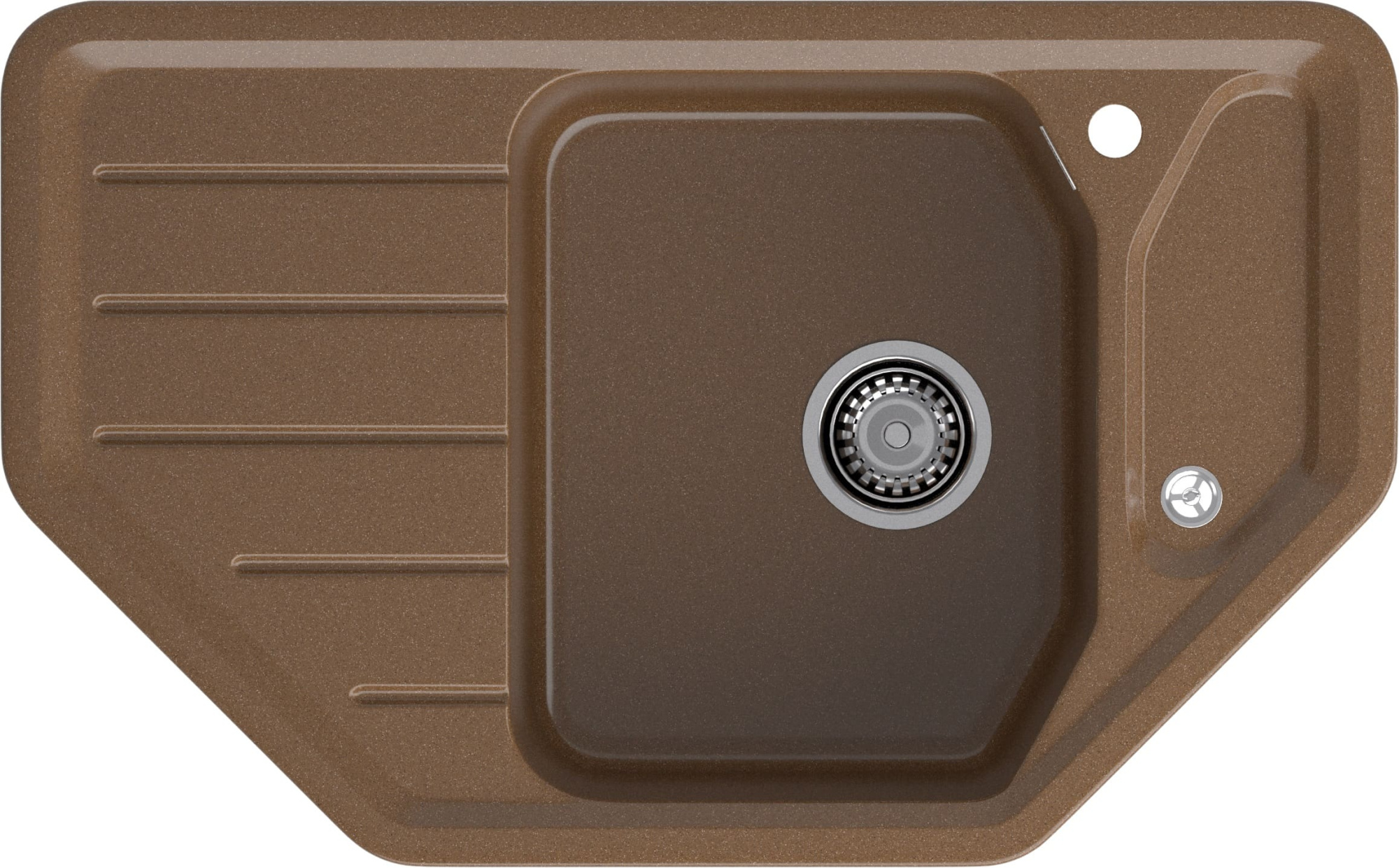 GRANFEST Мойка композит CORNER  GF-C--800E угловая 800*500мм  терракот арт.GF-