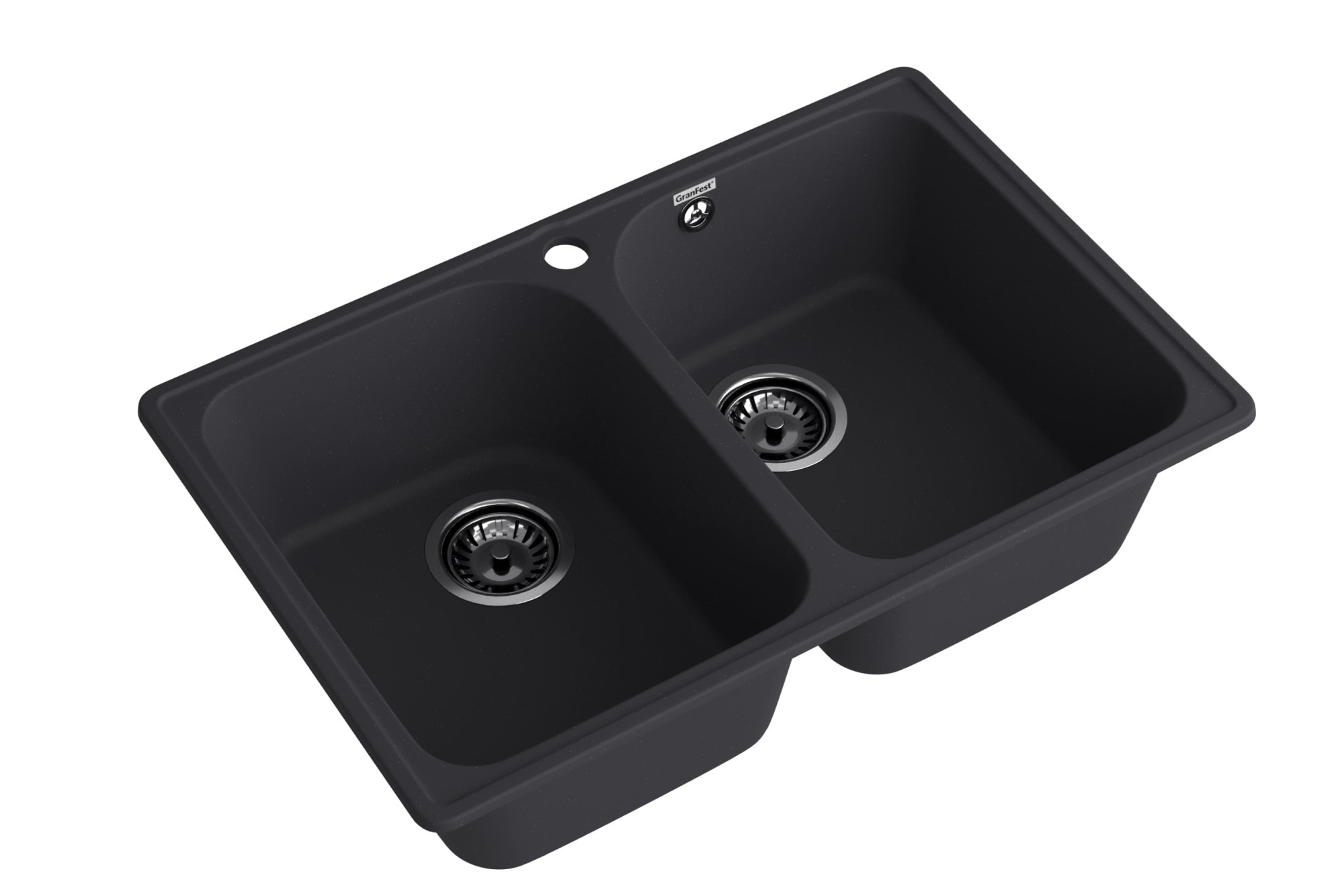 GranFest QUARZ (ECO-15) Мойка 2 чаши 740*480 (черный)