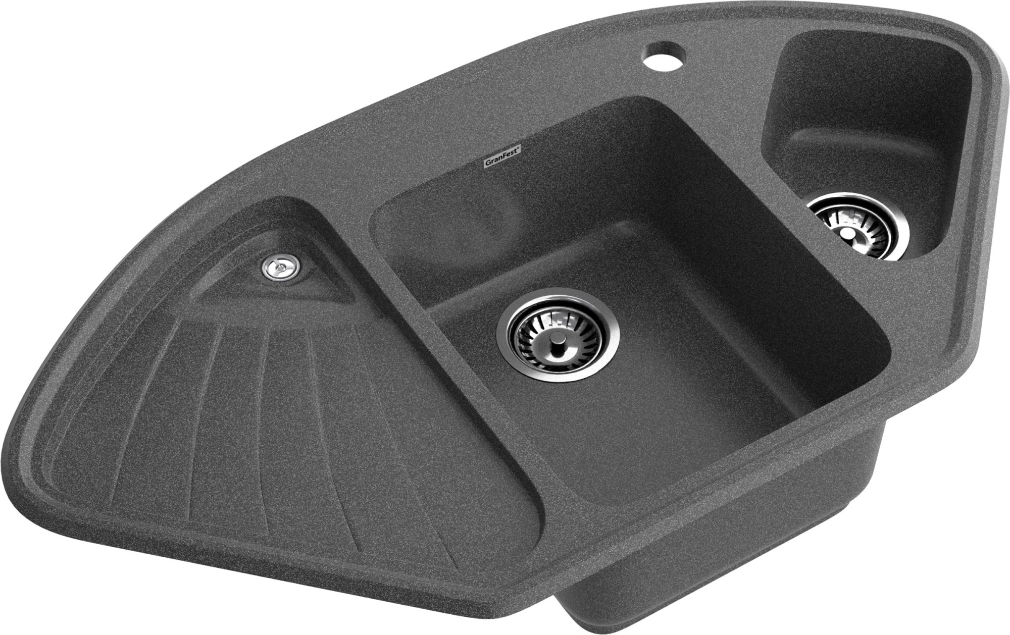 GRANFEST Мойка композит CORNER  GF-C--1040E угловая 1039*560мм  графит арт.GF-