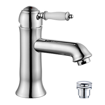 Villa Смеситель для раковины,монолит.изилв 118мм дон.клап.Click/Clack,р/ОД,хром, LM, LM4806C