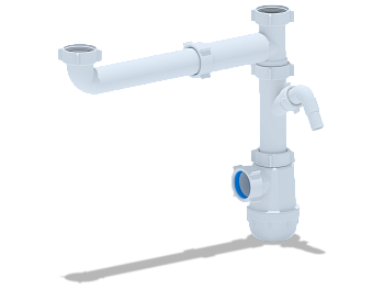Сифон для мойки АНИ Пласт Грот A7020 1 1/2 дюйма 40 двойной смещенный без выпуска