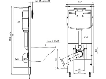 Инсталляция в наборе с Унитазом "Элеганс"кир.керам, сид.полип.экон.,клавиша.овал. белая, ANI PLAST