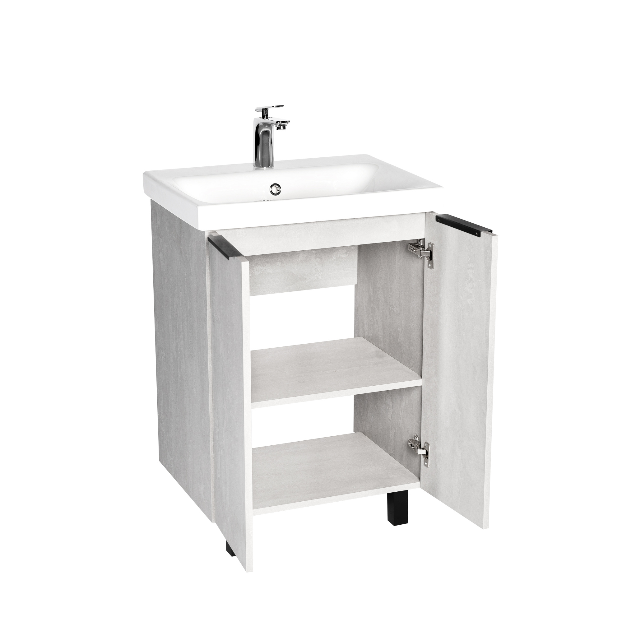 Тумба под раковину VIANT БЕРЛИН 60 напольная цемент (VBER60MDC-T2ST)