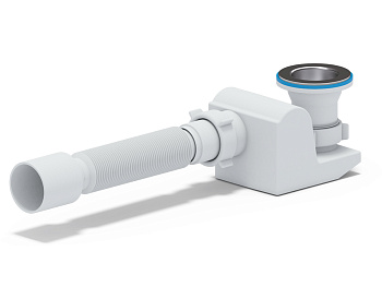 Сифон для душевого поддона АНИ Пласт Бриг E615 1 1/2 дюйма с гибкой трубой 40х50