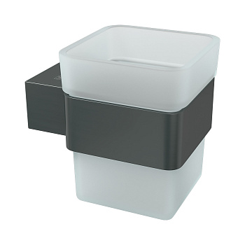 Стакан для зубных щеток SMOOTH LINE с держателем, графит