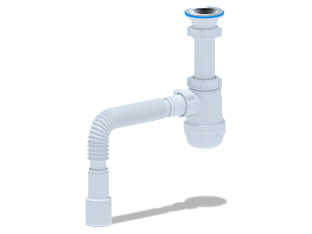 Сифон для мойки АНИ Пласт Грот A0115 1 1/2 дюйма 40 с гибкой трубой 40х40/50