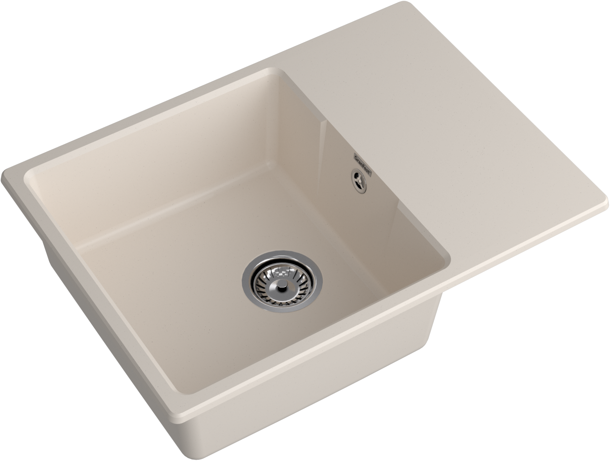 GRANFEST Мойка URBAN 668L  1-чаша+крыло 680*490мм белый арт.GF-UR-