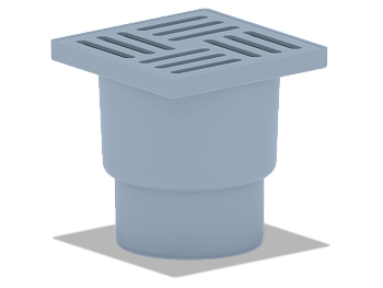Трап верт.вып. 110 н/рег. срешеткой из пластика 15х15, ANI PLAST