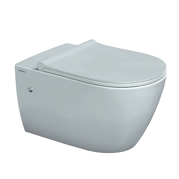 Унитаз подвесной MASCON Rimless, сиденье дюропласт Toma Slim SO, микролифт, быстросъем, белый, BERGE