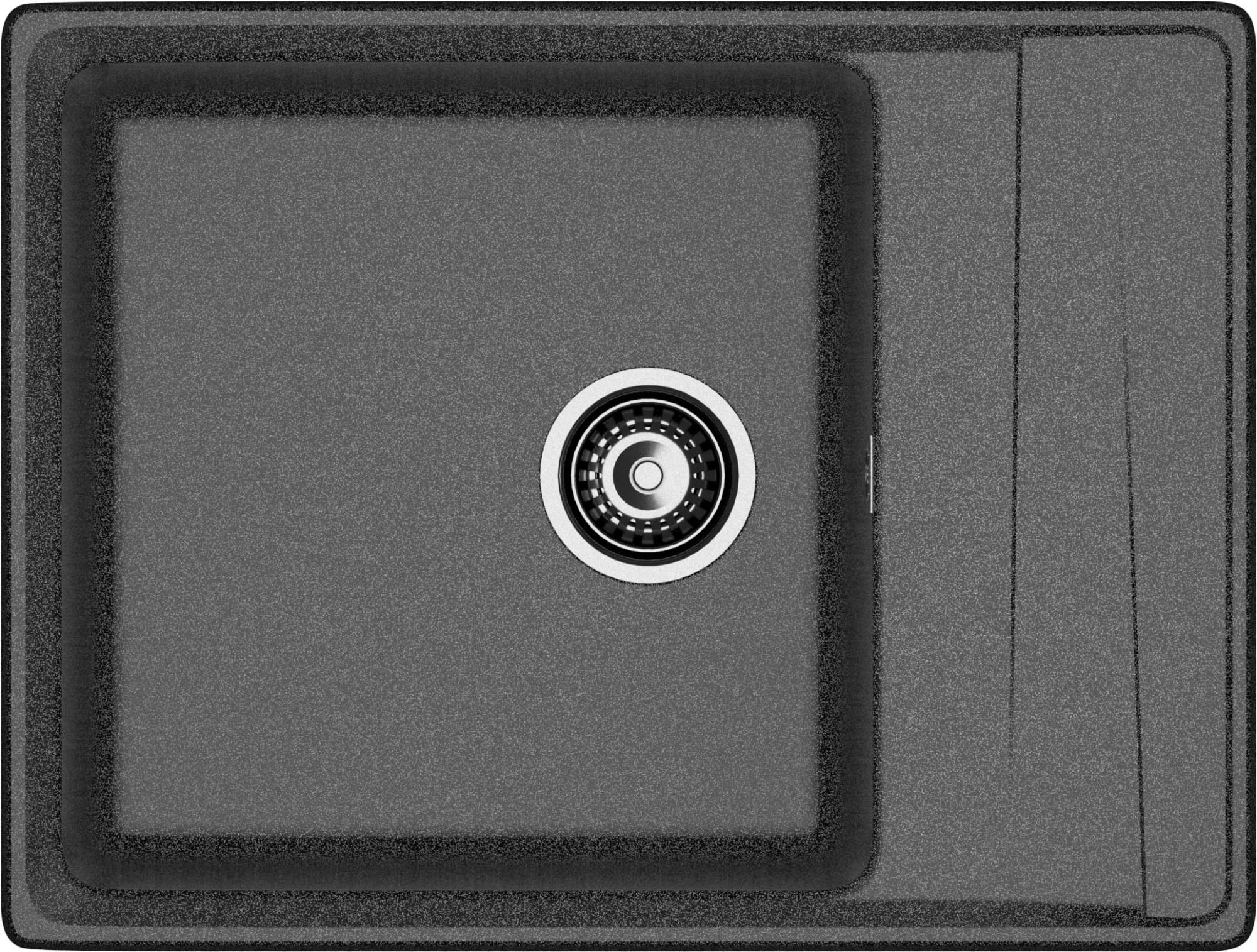 GRANFEST Мойка композит LEVEL, GF-LV-660L, чаш+кр 660*500, графит