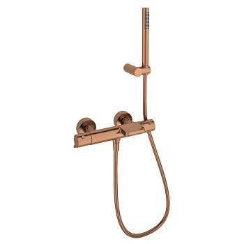 Термостатический смеситель для ванны наружнего монтажа с каскадным изливом и душевым комплектом ODIS