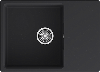 GRANFEST Мойка URBAN 668L  1-чаша+крыло 680*490мм черный арт.GF-UR-