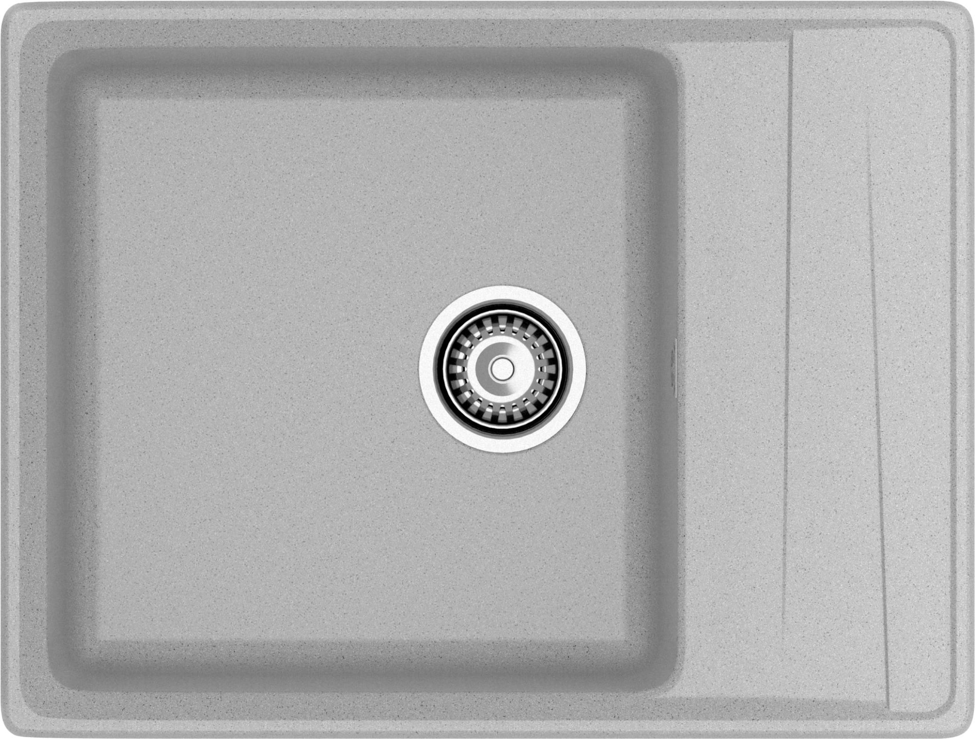 GRANFEST Мойка композит LEVEL, GF-LV-660L, чаш+кр 660*500, серый
