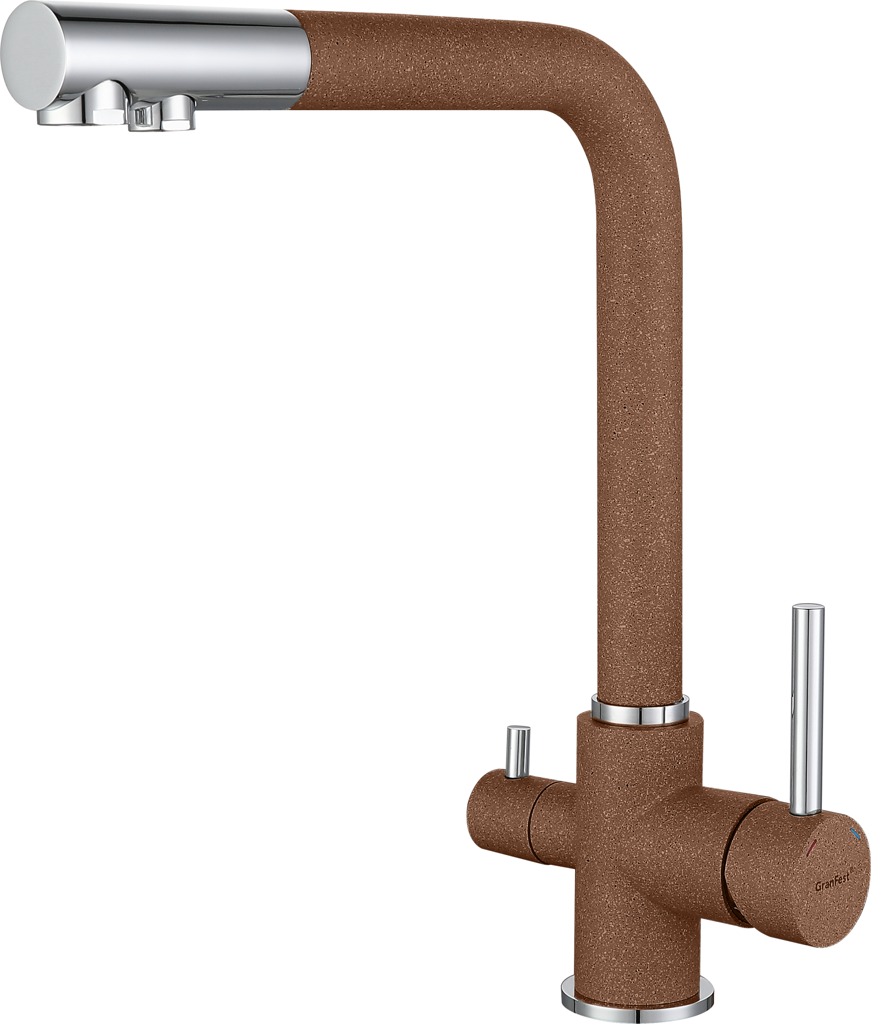 GF Смеситель для кухни, Г-обр. D-35мм с краном питьевой воды (терракот)