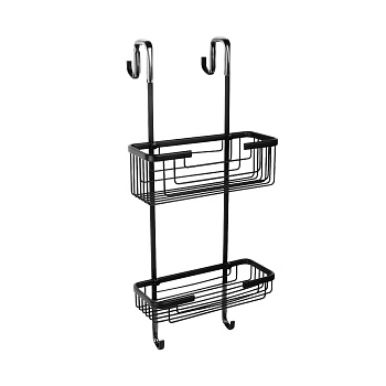 Полка для душевой кабины Fixsen прямая двухэтажная черная латунь FX-854B-2