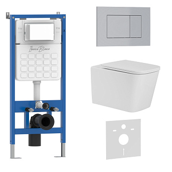 Комплект 3в1 IBERICA BLANCA инсталляция SILENCIO, унитаз TOLEDO ALTO белый, кнопка смыва ESTI-S хром матовый (IB001.TLA.234.853)