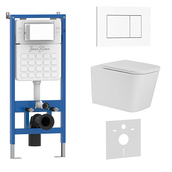 Комплект 3в1 IBERICA BLANCA инсталляция SILENCIO, унитаз TOLEDO ALTO белый, кнопка смыва ESTI-S белый глянцевый (IB001.TLA.234.855)